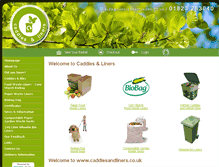 Tablet Screenshot of caddiesandliners.co.uk